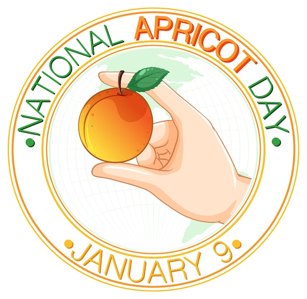 무료 벡터 national apricot day 포스터 디자인