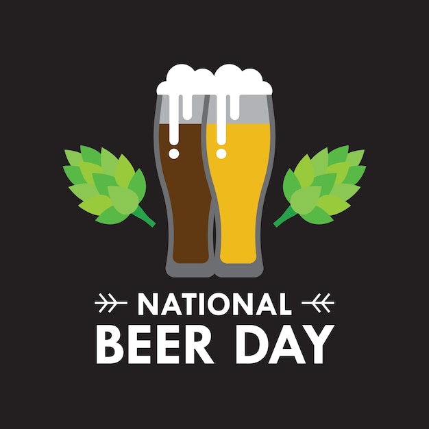 フラットスタイルの国立ビールの日ベクトル図