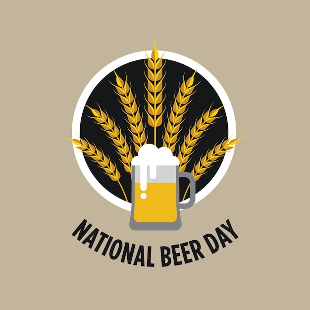 National Beer day vector illustration in flat style