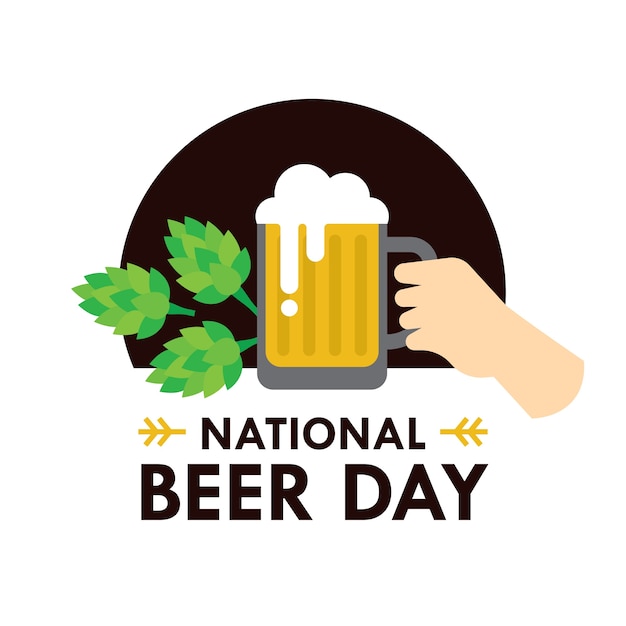 National Beer day vector illustration in flat style