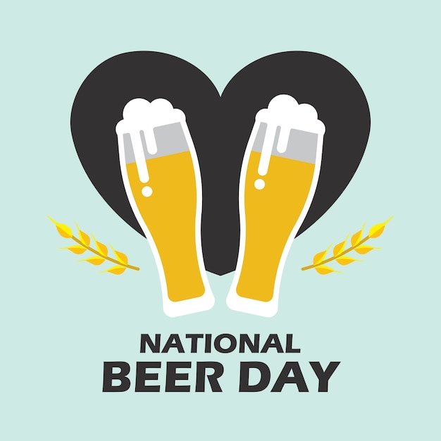 Free vector national beer day vector illustration in flat style