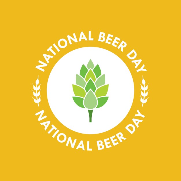 National Beer day vector illustration in flat style