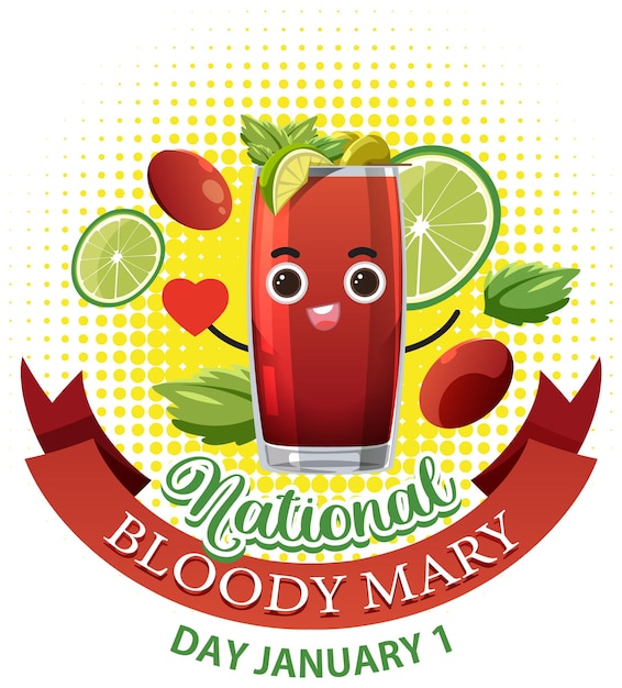 Vettore gratuito disegno della bandiera nazionale del bloody mary day