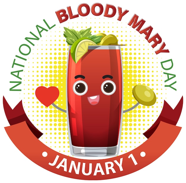 Free vector national bloody mary day banner design