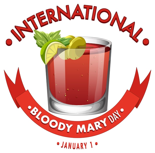 Free vector national bloody mary day icon