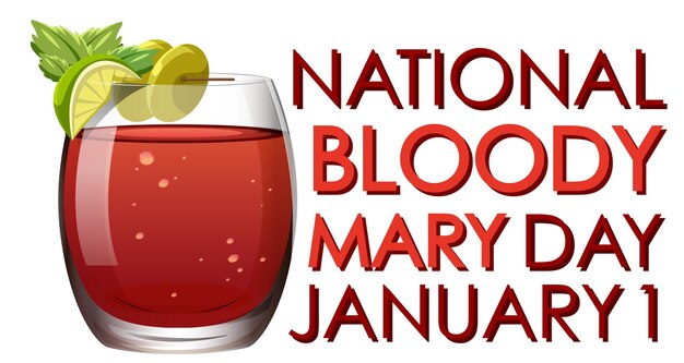 Бесплатное векторное изображение Национальный значок дня кровавой мэри