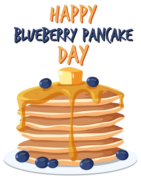 Free vector national blueberry pancake day banner