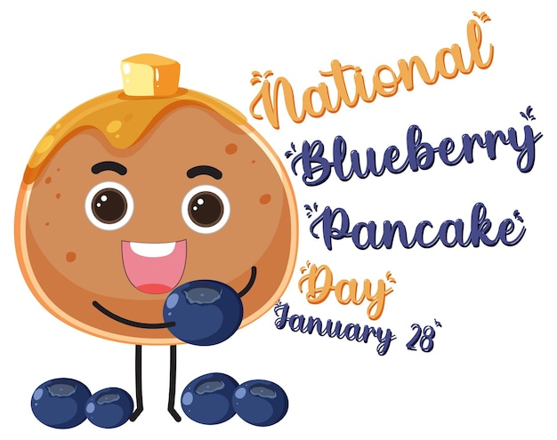 Free vector national blueberry pancake day banner