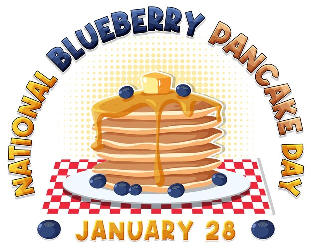 National Blueberry Pancake Day Banner