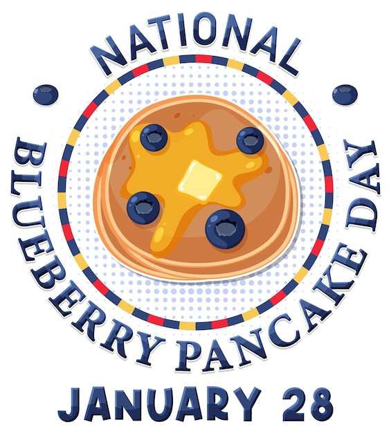 Free vector national blueberry pancake day banner