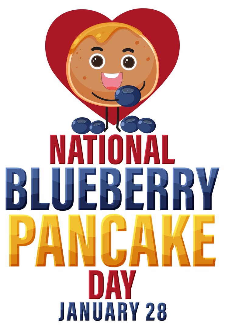 Free Vector National blueberry pancake day banner