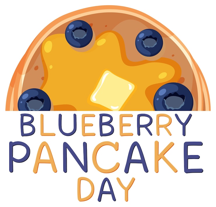 Free Vector national blueberry pancake day banner