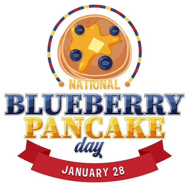 Free vector national blueberry pancake day banner