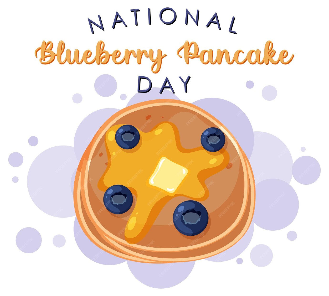 Free Vector National blueberry pancake day banner