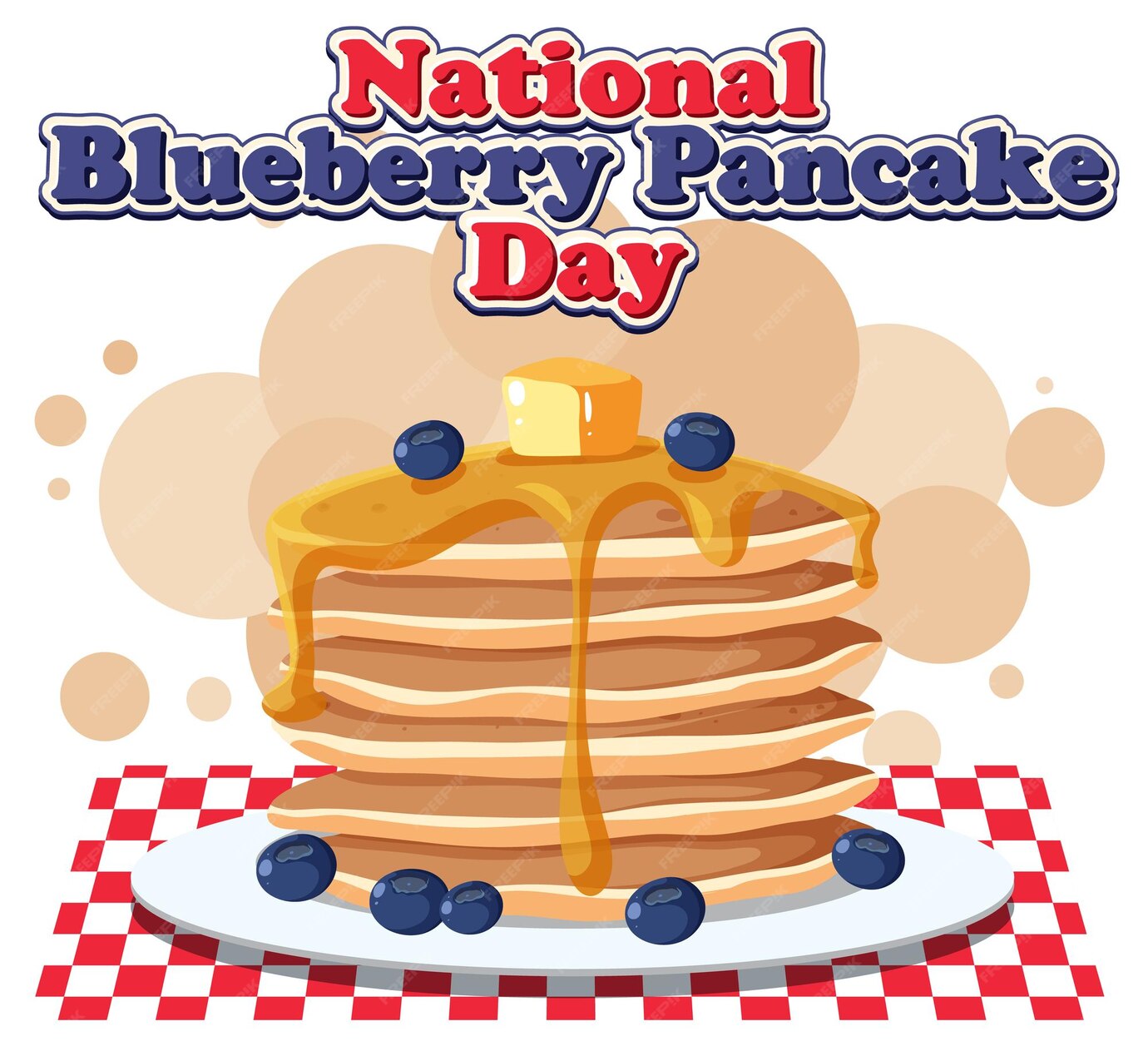Free Vector National blueberry pancake day design