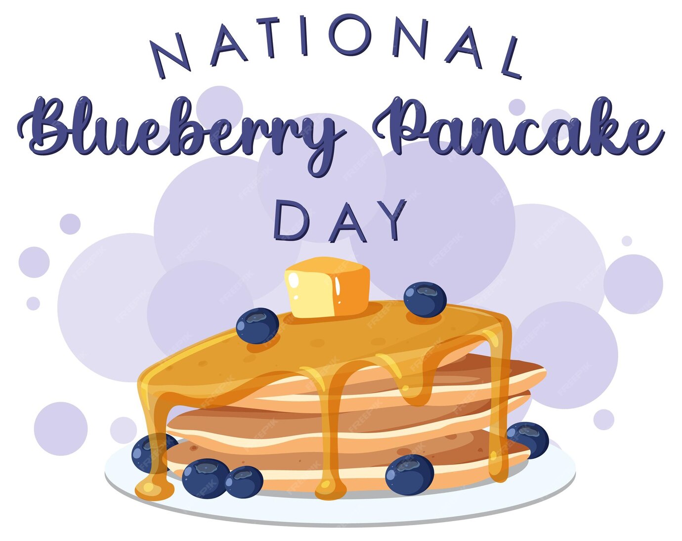 Free Vector National blueberry pancake day design
