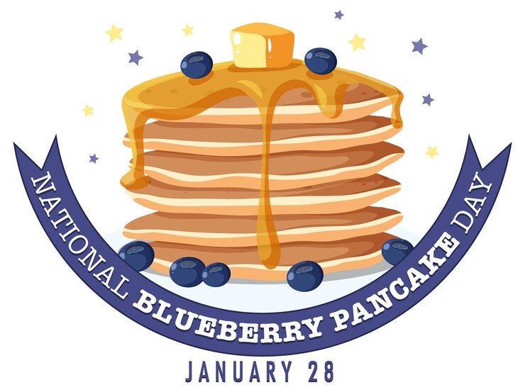 Free Vector national blueberry pancake day design