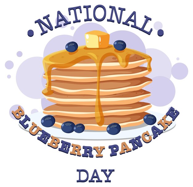 National Blueberry Pancake Day Design