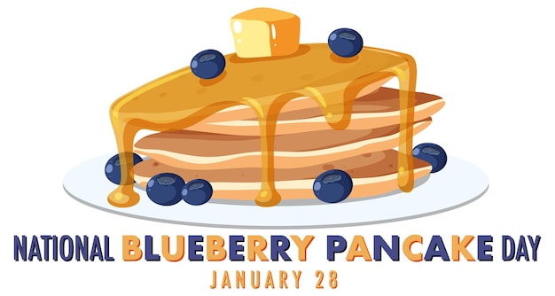 Free vector national blueberry pancake day design