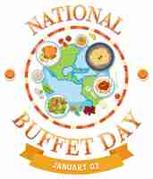 Free vector national buffet day icon