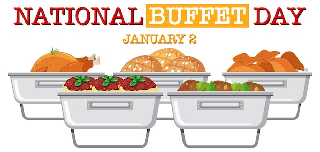 Free vector national buffet day text banner design