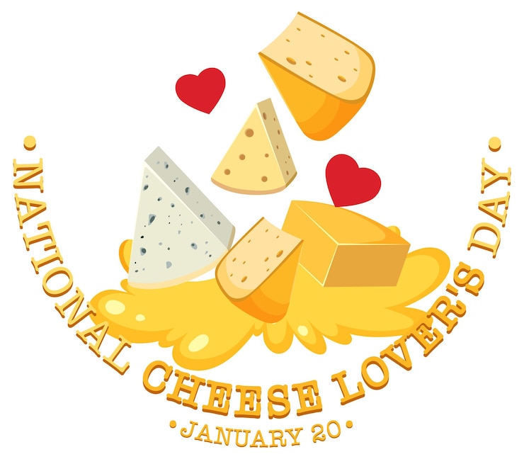 Free Vector national cheese lovers day logo banner