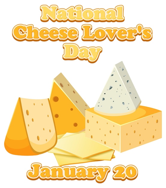 Free vector national cheese lovers day logo banner