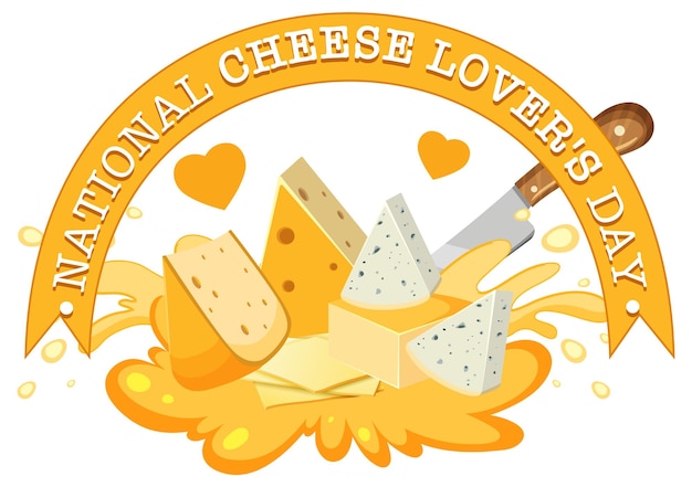 Vettore gratuito banner con il logo della giornata nazionale degli amanti del formaggio