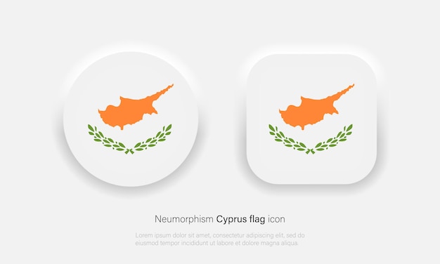 국가 키프로스 국기, 공식 색상 및 비율이 정확합니다. 뉴모피즘 스타일의 국가 키프로스 플래그입니다. 벡터 eps 10