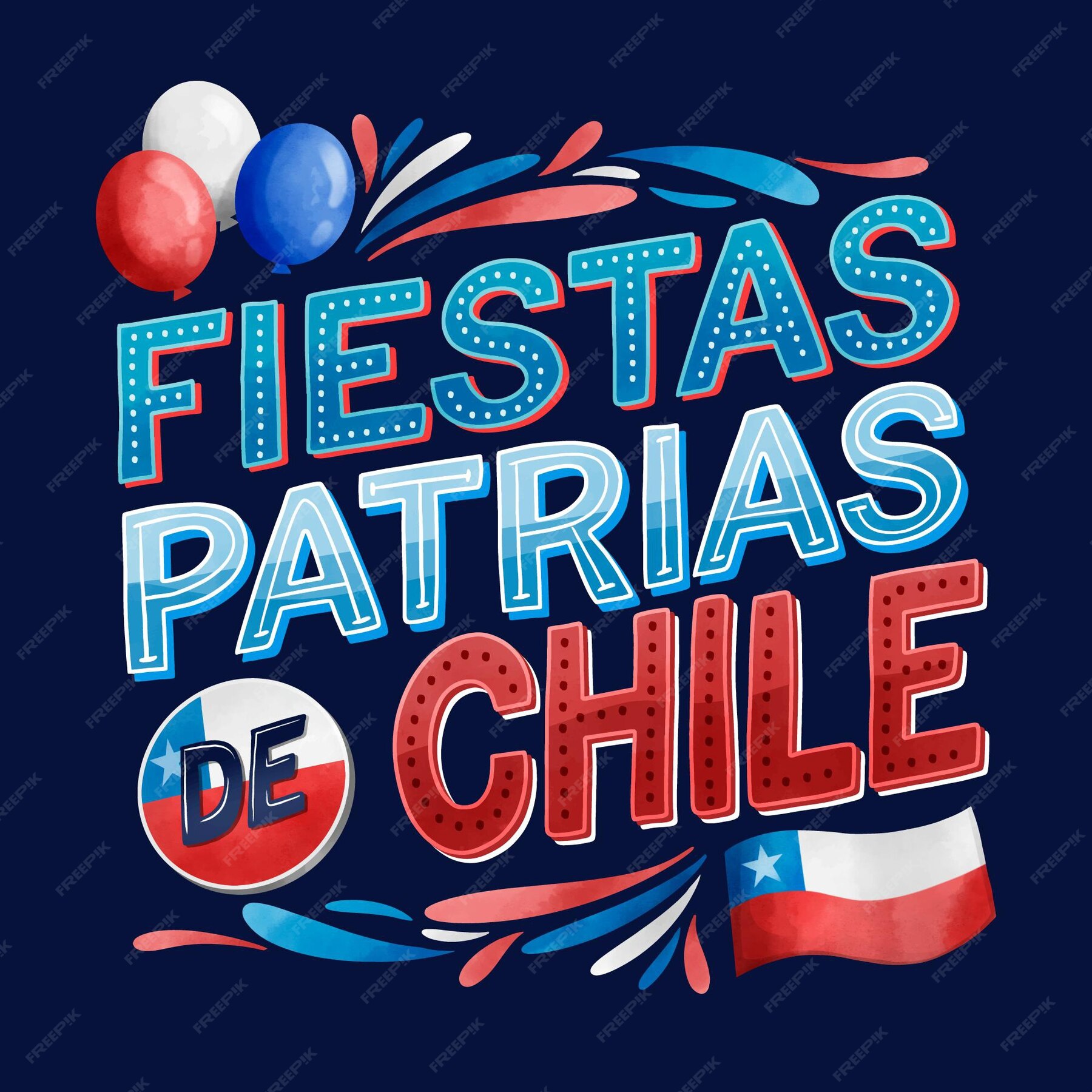 Free Vector National day of chile concept