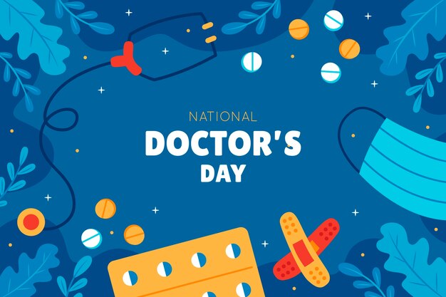 Free vector national doctor's day hand drawn flat background