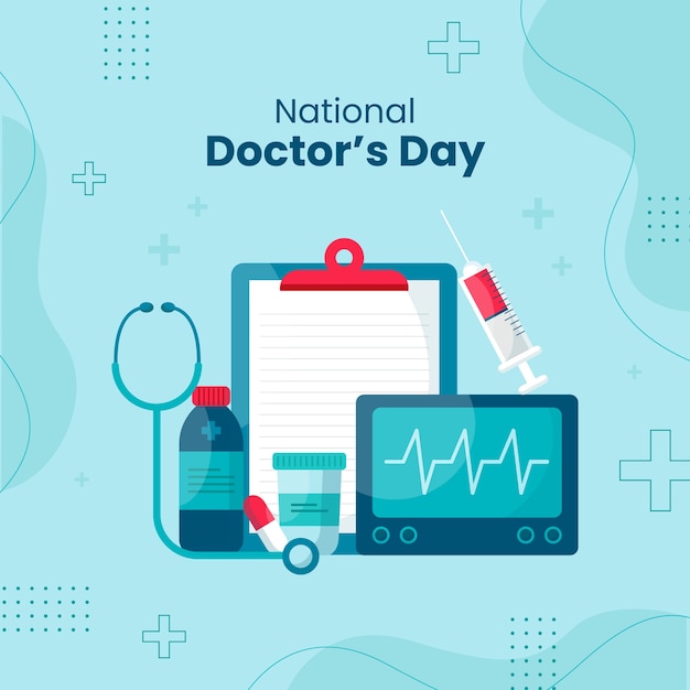 Free vector national doctor's day illustration