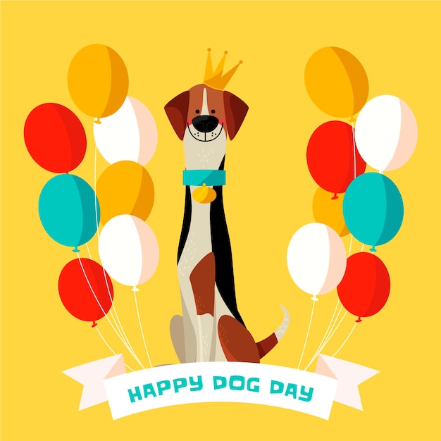 Бесплатное векторное изображение Иллюстрация национального дня собаки