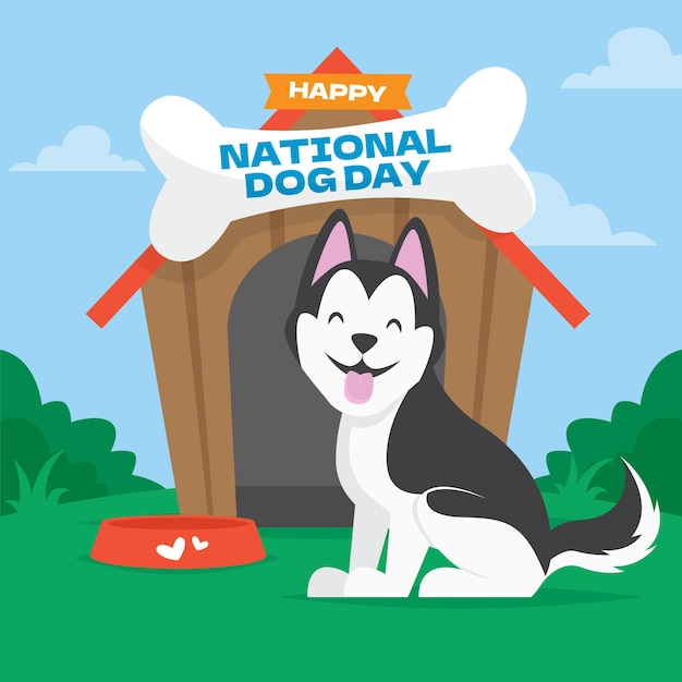 Free vector national dog day illustration