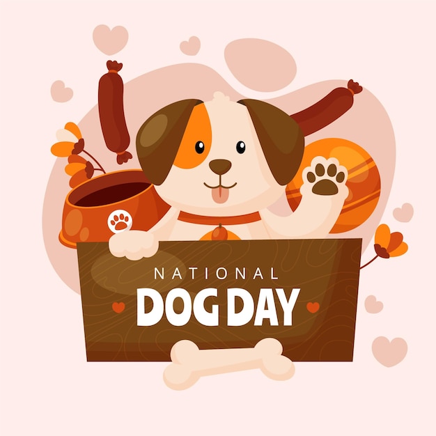 Free vector national dog day illustration