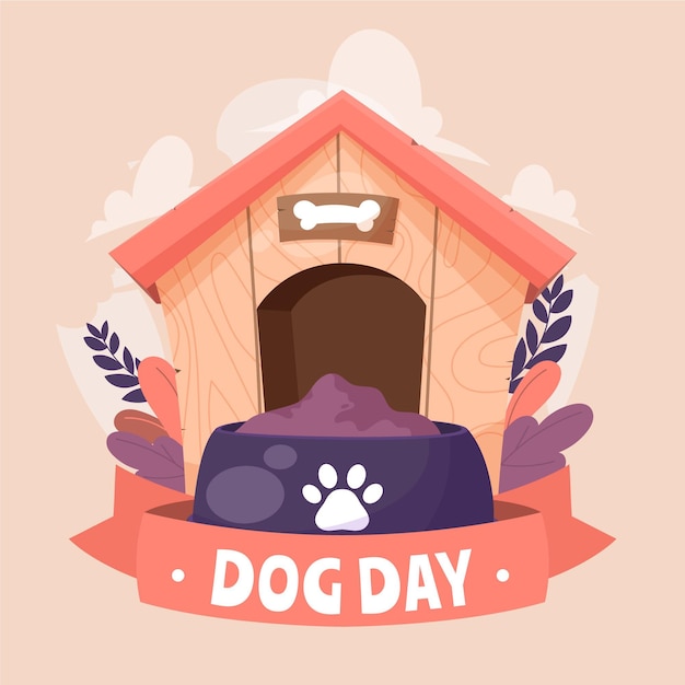 Free vector national dog day illustration