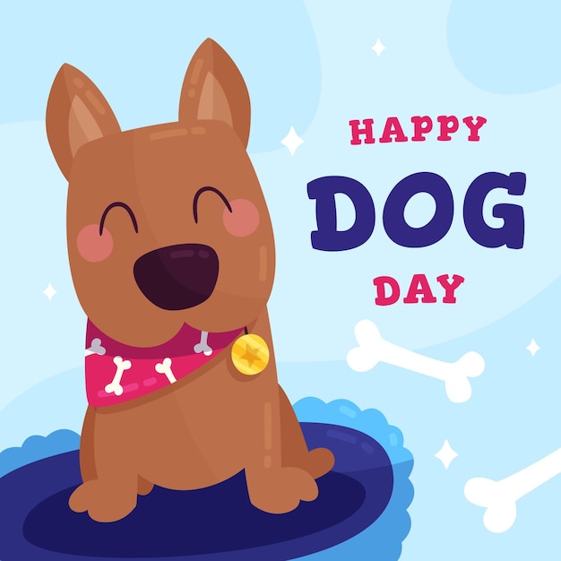 Free vector national dog day illustration