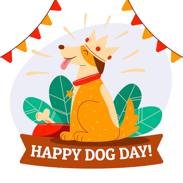 Free vector national dog day illustration