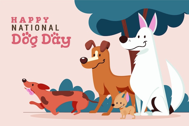 Free vector national dog day illustration