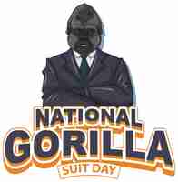 Vettore gratuito banner per il giorno del costume da gorilla nazionale