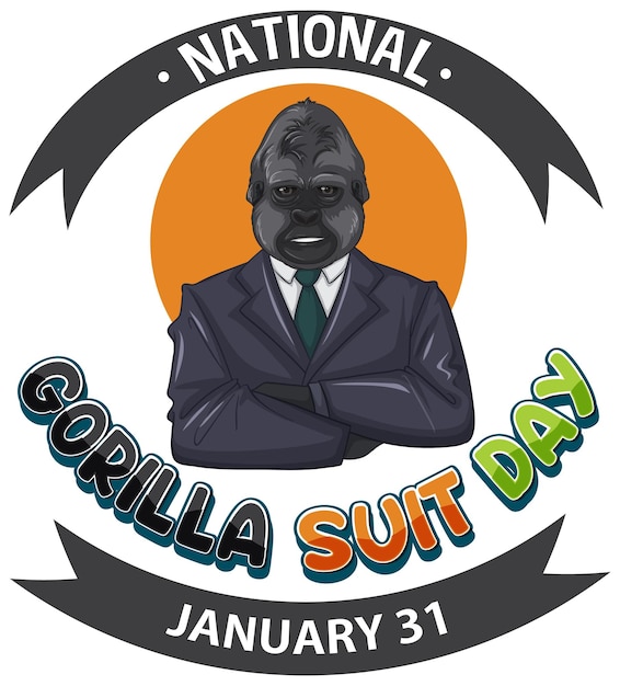 Vettore gratuito banner per il giorno del costume da gorilla nazionale