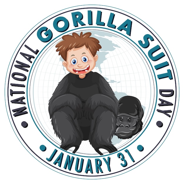 Free vector national gorilla suit day banner