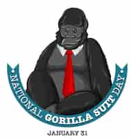Free vector national gorilla suit day banner