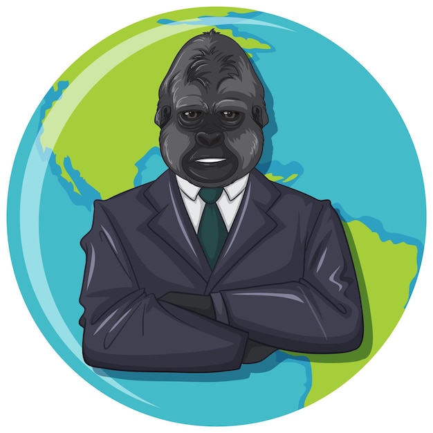 Free vector national gorilla suit day cartoon concept