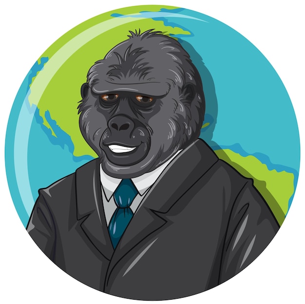 Vettore gratuito concetto nazionale del fumetto di giorno del vestito di gorilla