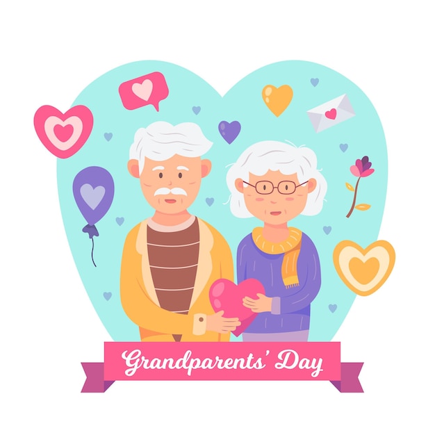 National grandparents day illustrated concept