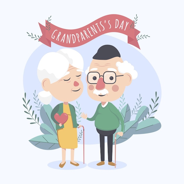 Бесплатное векторное изображение Национальный день бабушки и дедушки