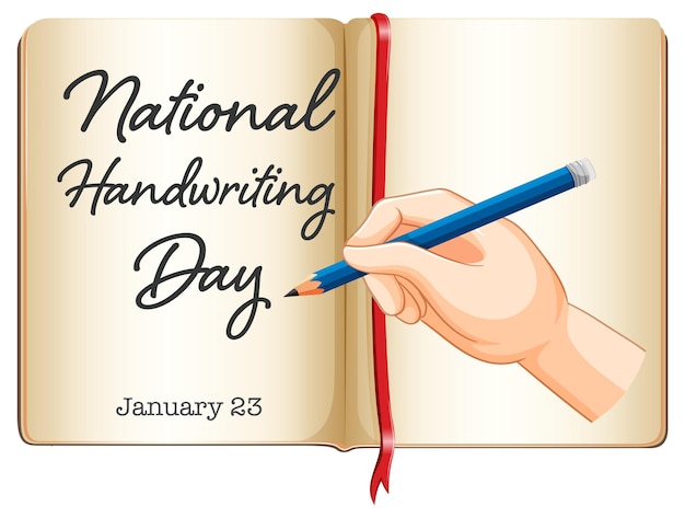 Free vector national handwriting day banner design