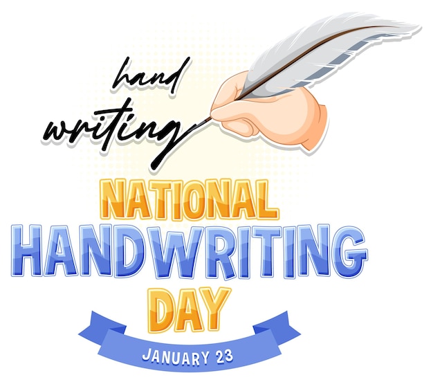 Free vector national handwriting day banner design