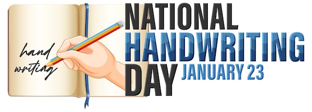 Free vector national handwriting day banner design